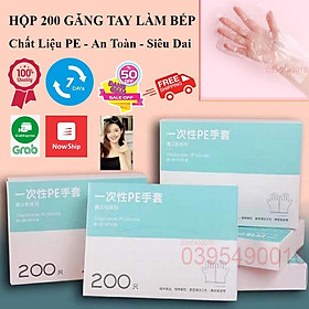 Mua Hộp 200 Găng Tay Nilon Loại Tốt Dùng 1 Lần Nhựa PE Siêu Dai An Toàn Bảo Vệ Da Tay