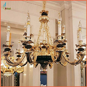 Đèn chùm tân cổ điển 8 bóng, đèn chùm trang trí khung hợp kim mạ vàng kiểu dáng sang trọng tinh tế tạo điểm nhấn đắt giá cho mọi không gian nội thất 98003