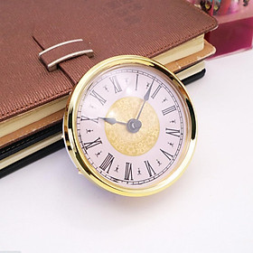 3.15 inch Mini Quartz Clock Insert Roman Numbers Quartz Movement Gold Rim