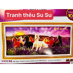 Tranh thêu chữ thập Mã đáo thành công LV3156, kích thước 90 x 45 cm