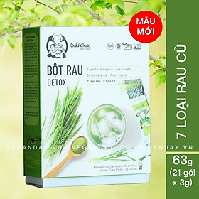 Combo Bột Rau Củ Thải Độc Dalahouse Hộp 63gr (Mẫu mới gồm 7 loại rau củ chia tuýp nhỏ) Sấy lạnh nguyên chất - Detox thanh lọc cơ thể