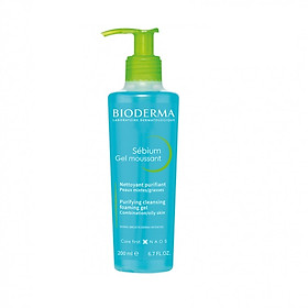 Gel rửa mặt dịu nhẹ cho da dầu, mụn BIODERMA Sébium Gel Moussant 200ml