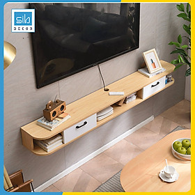 Kệ Trang Trí Tivi Phòng Khách, Phòng Ngủ Hiện Đại Màu Gỗ Sồi Kết Hợp Trắng SIB Decor
