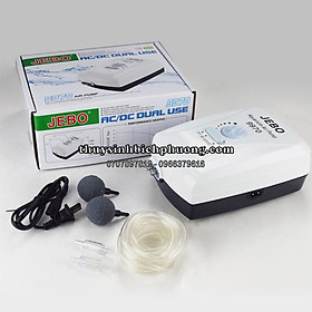 MÁY SỦI OXY 2 VÒI TÍCH ĐIỆN JEBO 9970 - CUNG CẤP OXI CHO HỒ CÁ TÉP