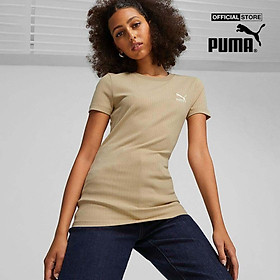 PUMA - Áo thun nữ cổ tròn tay ngắn Classics Ribbed Slim 621382