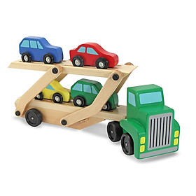 Đồ chơi gỗ xe chở ô tô 2 tầng