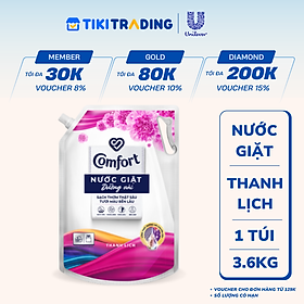 Nước Giặt Comfort Dưỡng Vải Đa Năng Hương Thanh Lịch Túi 3.6KG
