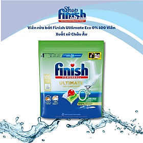 Viên rửa bát Hữu cơ Finish Ultimate Eco 0% 100 viên không mùi chất tẩy rửa- BA LAN