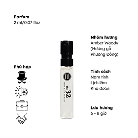 Nước hoa nam tính lịch lãm sang trọng No.32 Morra - dạng xịt 2ml