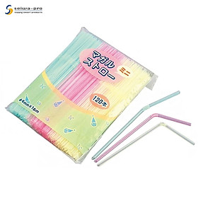 Set 120 chiếc ống hút Kawachi φ4mmx16cm  nhựa Polypropylene (PP) cao cấp không mùi, chịu được nhiệt độ từ -20 ~ 80 độ C - xuất xứ từ Nhật Bản