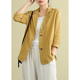 Áo vest Linen dáng lửng, chất liệu vải linen tự nhiên, thời trang phong cách Nhật Bản