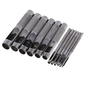 12pcs Heavy Duty Leather Hollow Hole Punch Set 1mm to 14 Mm