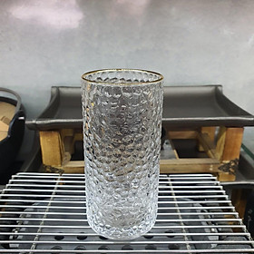 BỘ 6 CỐC THỦY TINH TRỤ CAO VIỀN VÀNG