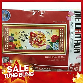 Tranh thêu chữ thập thanh lý chữ phúc 222969 88x42cm