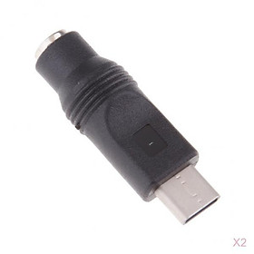2x  Male to 5.5x2.1mm Female Converter  for Laptop PC