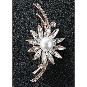 Cài áo đính đá cao cấp Trâm Hoa + tặng kèm 01 kẹp tóc Hàn Quốc