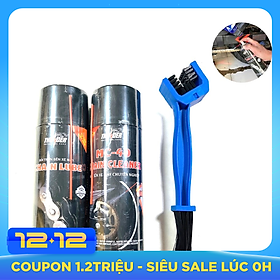 Combo Xịt Dưỡng sên Thunder Chain Lube 400ml, Vệ sinh sên MC-40 400ml tặng bàn chải chà sên 3D