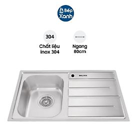 Mua Chậu Rửa Chén Malloca MS 1017 NEW - Inox 304 - Ngang 80cm - Hàng Chính Hãng