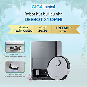 Mua Robot hút bụi lau nhà Ecovacs Deebot X1 OMNI - Tự Động Giặt Giẻ Đổ Rác Lau Xoáy Siêu Sạch - Tặng nước lau sàn - Hàng chính hãng