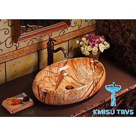 Mua Chậu Lavabo  chậu rửa mặt bàn đá  chậu labo elip vân đá. Kmisu thiết bị vệ sinh