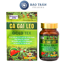 Viên uống bổ gan Cao Cà Gai Leo Gold Tex mát gan, giải độc gan, hạ men gan - Hộp 50 viên thành phần cà gai leo, diệp hạ châu, giảo cổ lam, rau má, atiso