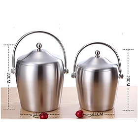 Mua Xô Đá Inox #304 Mờ Cao Cấp Giữ Nhiệt 2 Lớp Dày