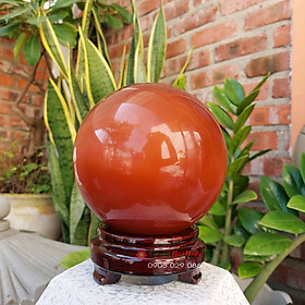 Mua Quả cầu đá mắt mèo phong thủy màu đỏ đường kính 12cm