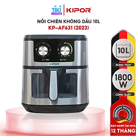 Nồi chiên không dầu KIPOR KP-AF310 - 10L - Điều khiển cơ công nghệ RAPID AIR nướng đối lưu - phủ chống dính cao cấp - Hàng chính hãng