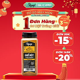 Quế Bột Tự Nhiên Vipep Hũ Nhựa 400g - Gia vị Vipep
