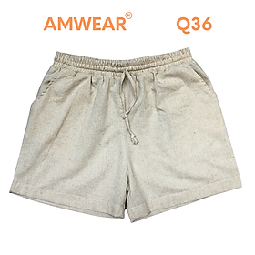 Quần đùi Nam Nữ Linen có túi AMWEAR Q36 chất liệu vải Linen mát mẽ thoải mái