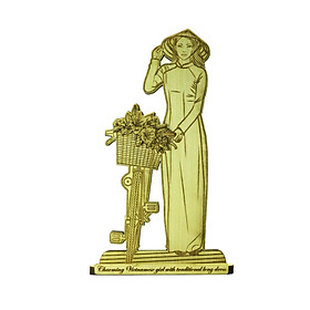 MÔ HÌNH CÔ GÁI ÁO DÀI BÊN XE ĐẠP.