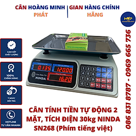 Mua CÂN ĐIỆN TỬ TÍNH TIỀN HÀNG CAO CẤP NiNDA SN268 cân tối đa 30kg (Cân điện tử tính tiền tự động - tích điện). BẢO HÀNH 2 NĂM   CÂN-HOÀNG-MINH-PHÁT  