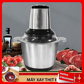 Máy Xay Thịt Cối Inox Dung Tích 2L, Máy Xay Đa Năng 4 Lưỡi Có Thể Dùng Xay Hành Tỏi, Xay Tiêu Hoặc Các Loại Thực Phẩm - Loại Tốt