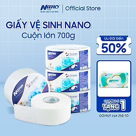 [MUA 5 TẶNG 1] Combo 5 cuộn giấy vệ sinh Nano loại lớn 700g, giấy 2 lớp dày dặn, không vụn giấy, an toàn khi sử dụng - Nano Tissue