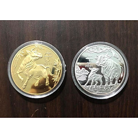 Mua Cặp xu con Trâu của Úc vàng và bạc kỷ niệm 2021  tuổi Sửu sưu tầm