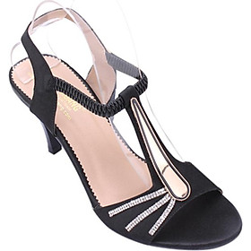 Giày Sandal Nữ Cao Gót Huy Hoàng HT7051 - Đen (Size
