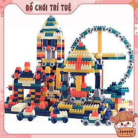 Hộp xếp hình 520 chi tiết, bộ lắp ghép lego siêu trí tuệ vòng quay mặt trời