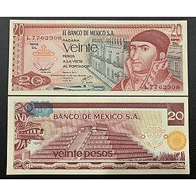 Mua Tờ 20 Pesos của Mexico xưa 1977 sưu tầm   tiền châu Mỹ   Mới 100% UNC