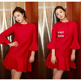 Đầm bầu - váy bầu đuôi cá thiết kế diện Tết V407