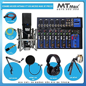 Mua Combo thu âm Mixer F7 MT Max Và Micro Max 87-Pro-II livestream karaoke bán hàng onl tiktok đủ phụ kiện tặng kèm