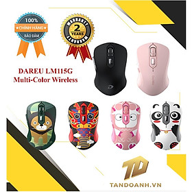 Mua Chuột không dây Dareu LM115G (Đen/Hồng/Hình thú ngộ nghĩnh)