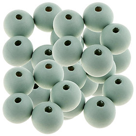 30 Pieces Arts Natural Round Wood Spacer Beads Dyed Wooden Beads 18mm for DIY Findings