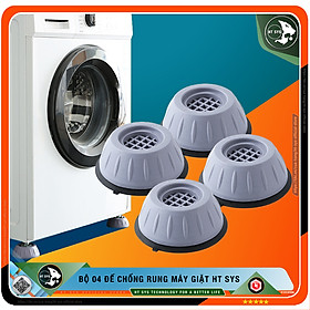 Bộ 04 chân đế cao su chống rung máy giặt - HT SYS - Đế chống rung máy giặt - Đế chống ồn máy giặt, máy sấy,tủ lạnh, bàn ghế + Sét 3 móc dính dán tường vàng tài lộc HT SYS