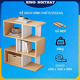 Mua KỆ SÁCH GỖ ZICZAC 4 TẦNG HÌNH CHỮ S TIỆN LỢI (KỆ CHỮ S)