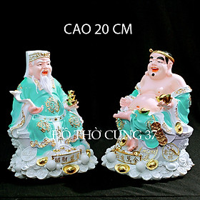 [ Cao 20 cm ] TƯỢNG THẦN TÀI - THỔ ĐỊA XANH NGỌC [ Bột đá + composite ]