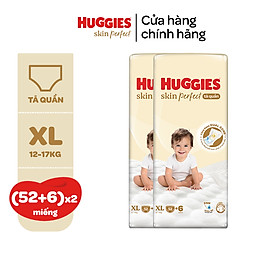 Combo 2 Tã Bỉm Quần Huggies Skin Perfect M L XL XXL Super Jumbo Với 2 Vùng