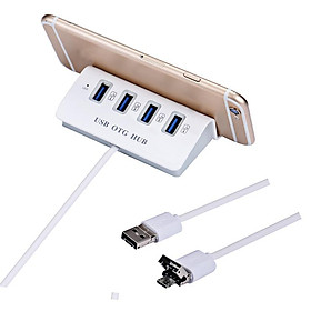 USB OTG 4 cổng kết nối điện thoại với chuột và bàn phím chơi game mobile