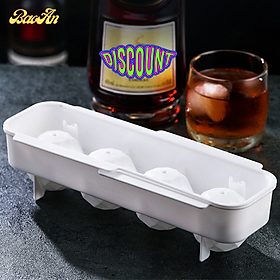 Mua Khuôn làm đá chuyên dụng dùng uống vang  coctail dạng viên tròn có nắp đậy làm từ nhựa pp tặng kèm khăn đa năng BaoAn hàng chính hãng