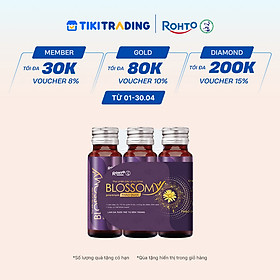 Nước uống collagen thảo dược giúp đẹp da, hỗ trợ ngủ ngon Blossomy Premium lốc 03 chai x 50ml