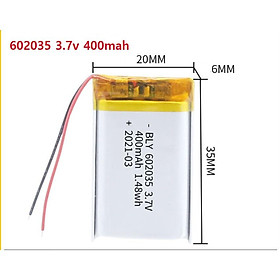 Mua Pin Sạc Lithium Polymer 3.7V 400mah 602035 Cho tai nghe loa Mp3 MP4 MP5 GPS PSP Bluetooth hàng mới